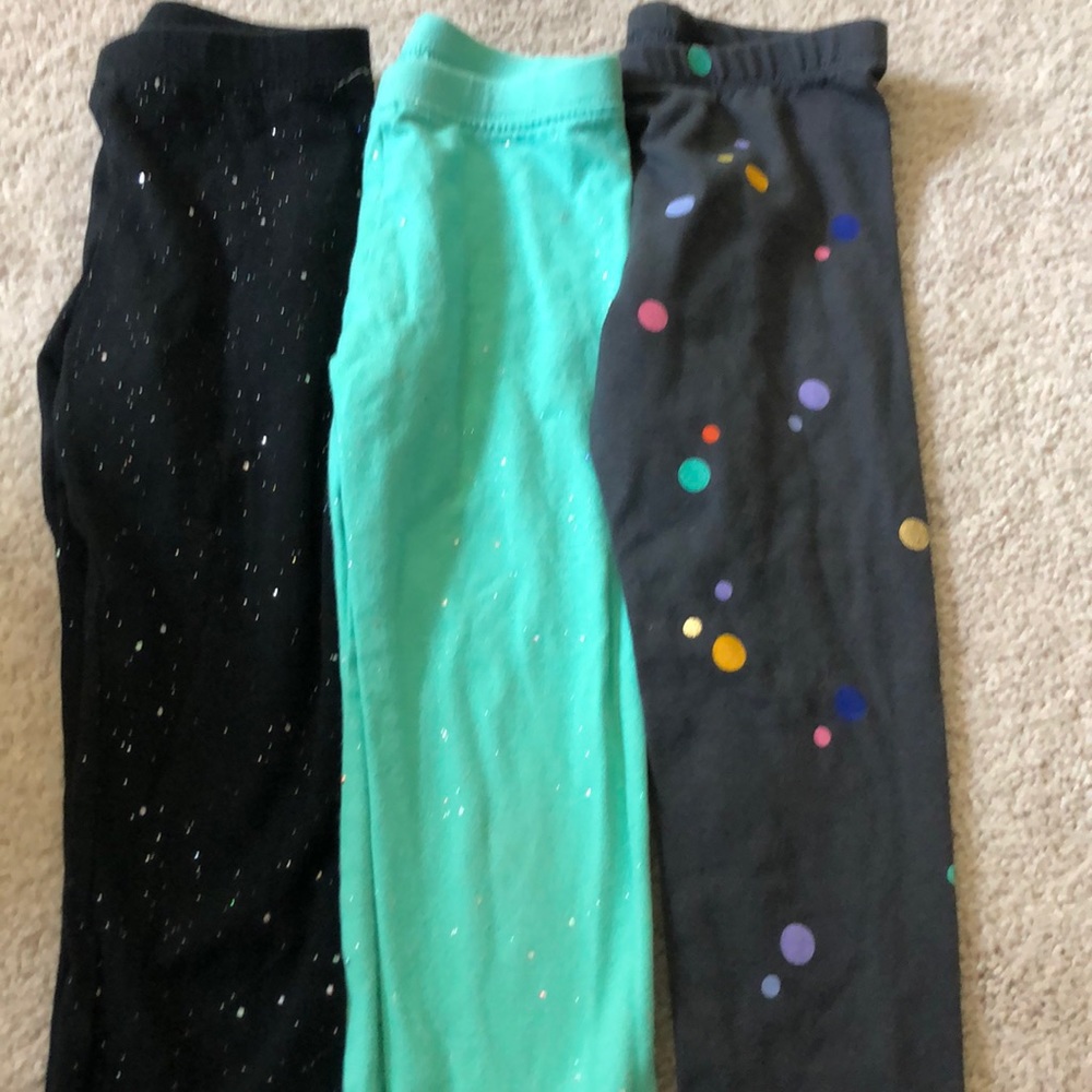 Green & black glitter 4T leggings lot